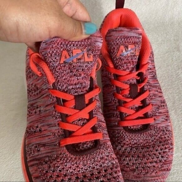 APL Techloom Pro Propelium Pink Orange Lace Up Sneakers Size 8 - Picture 3 of 12
